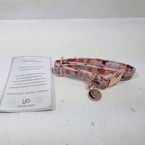 Urban Outfitters Light Pink Pumpkin Print Collar with Rose Gold Hardware